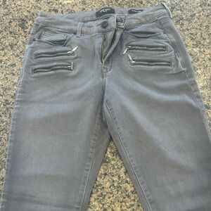 Nine West Charcoal Skinny Jeans with Zipper Details